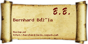 Bernhard Béla névjegykártya